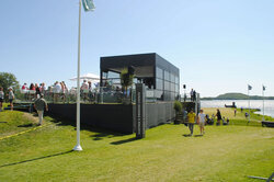 A black pagoda tent in the complete view
