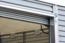 Detailed view of a cold storage hall entrance