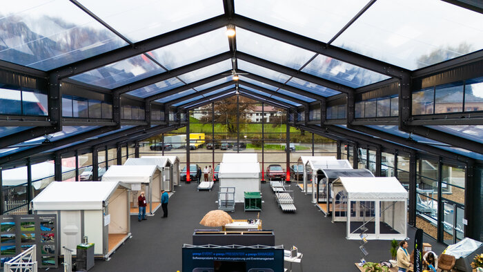 Innenansicht der Skyline Orangerie mit Glasdach