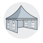 Icon pagoda tent different assembly variants