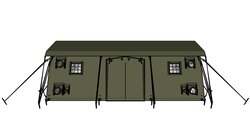 Rendering Seitenansicht Aufblasbares Rettungszelt MZI 39