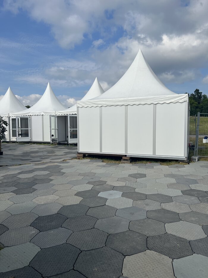 Multiple pagoda tents