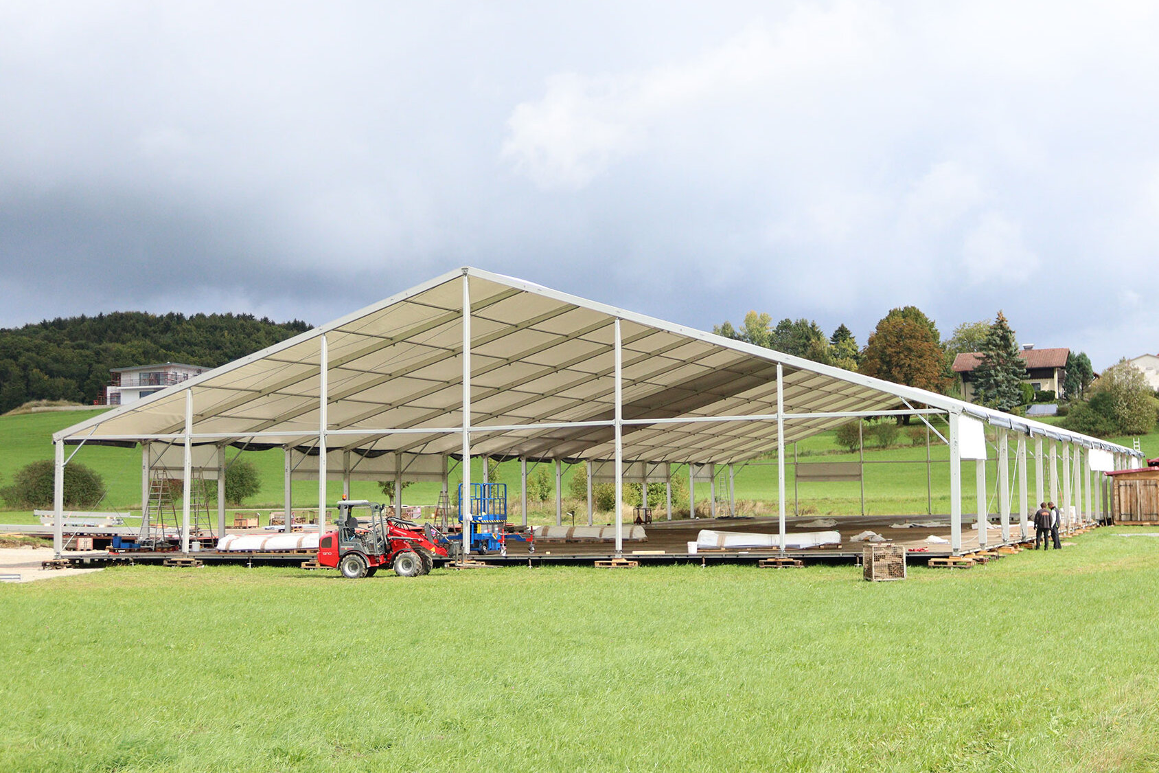 Marquee under construction