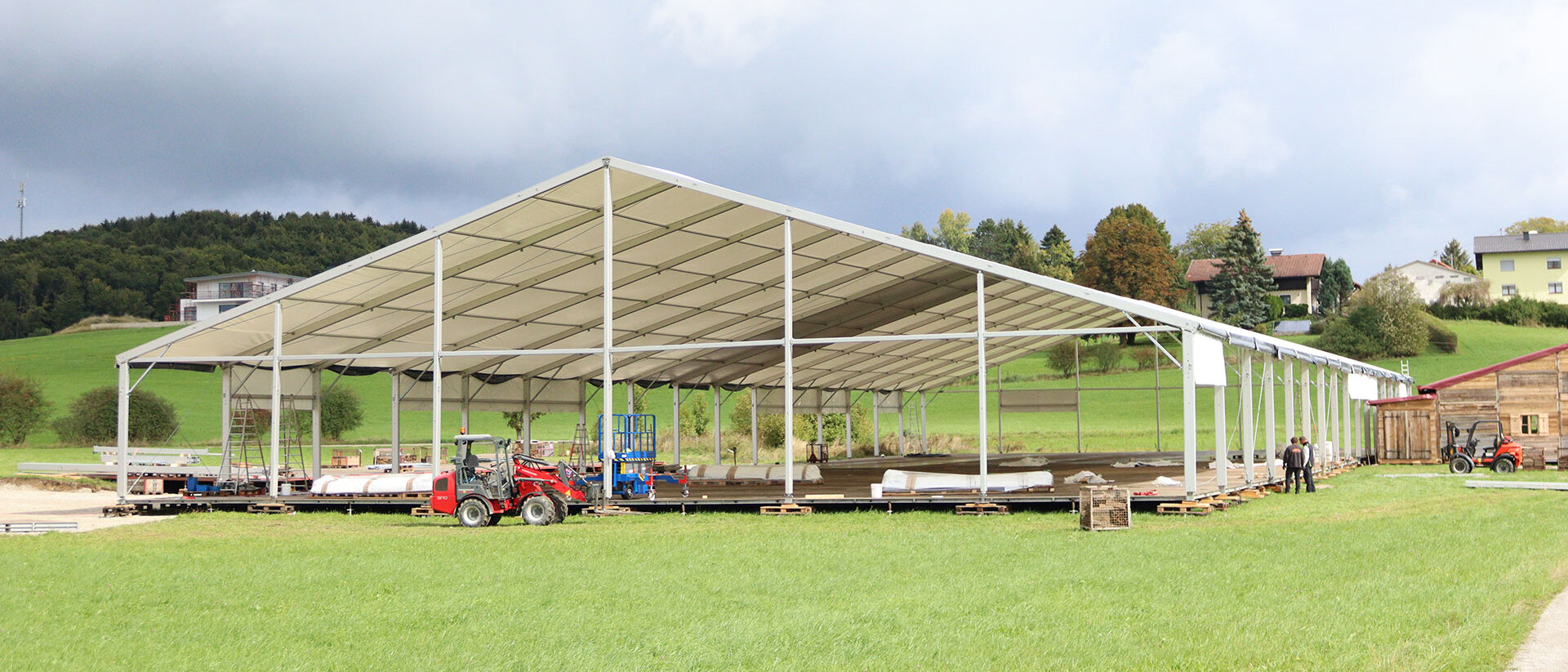 Marquee under construction