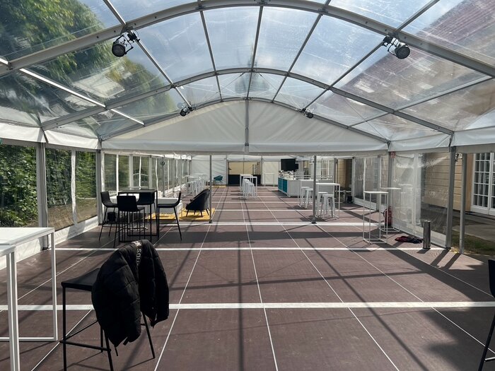 Curved roof party venue