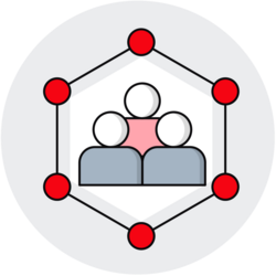 Icon für Gemeinschaftsgefühl mit vernetzten Personen
