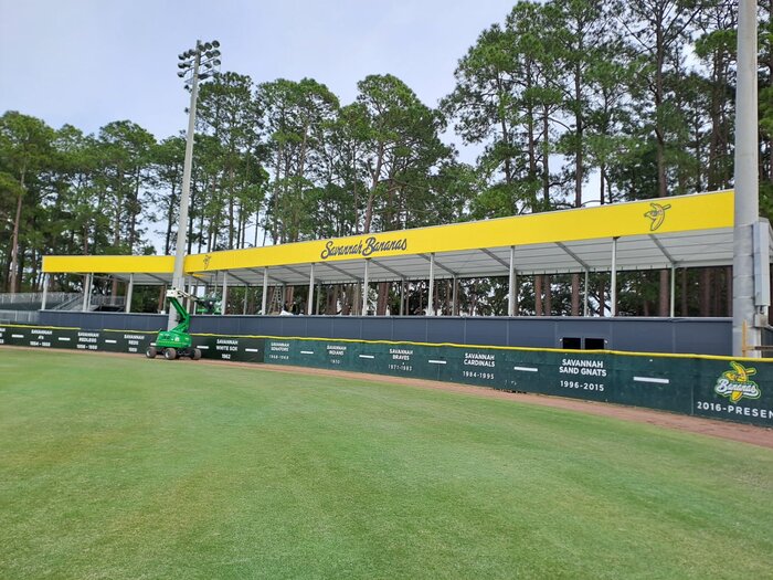 Tribünenstruktur für ein Baseball-Team in den USA