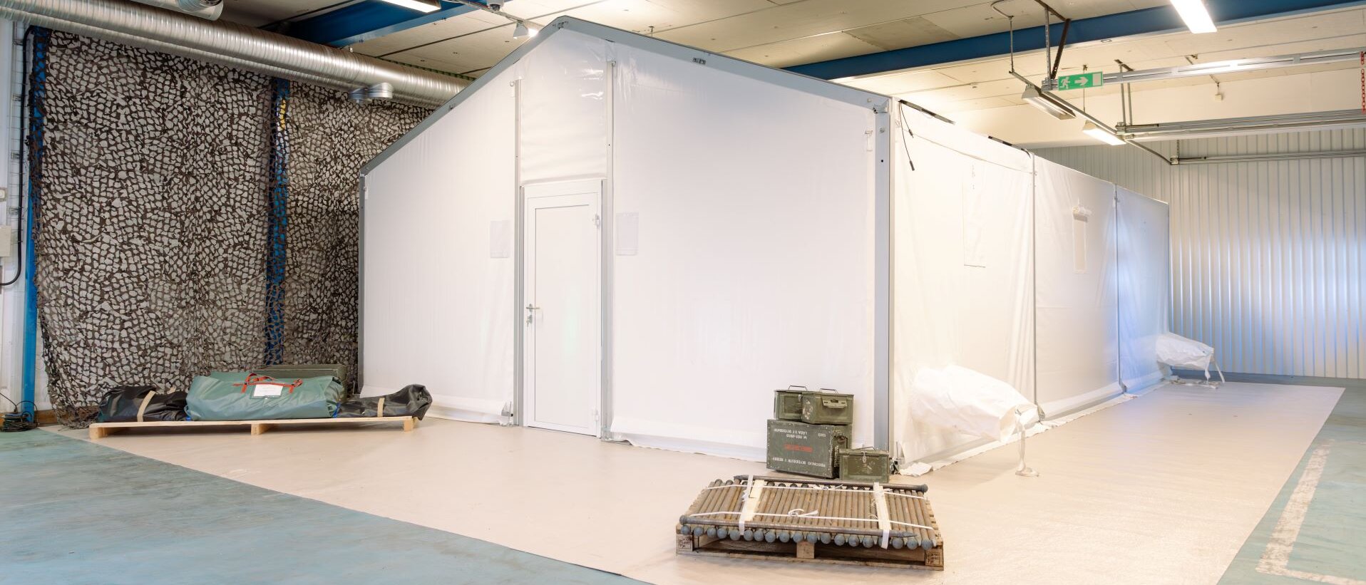 Sicht auf ein MTE Truppenzelt