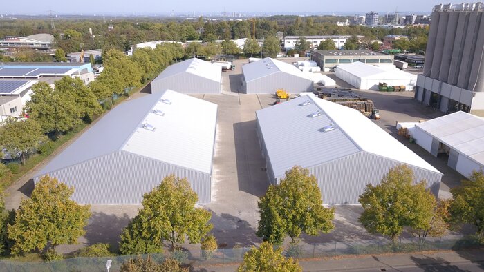 Luftaufnahme Leichtbauhalle