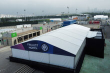 Bird's eye view of a marquee