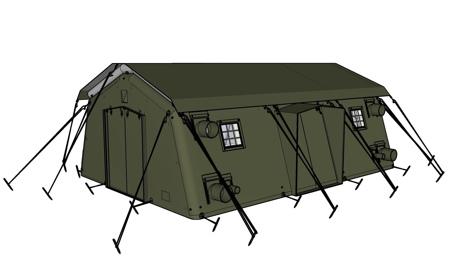 Rendering Schrägansicht Aufblasbares Rettungszelt MZI 39