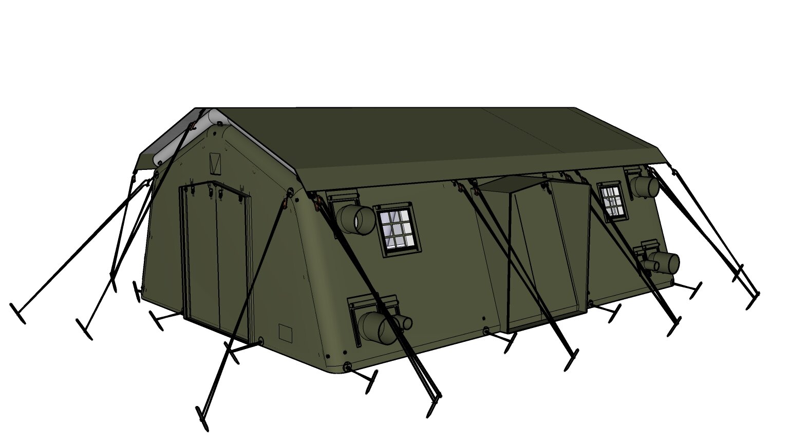 Rendering Schrägansicht Aufblasbares Rettungszelt MZI 39