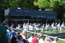 A front view of a pagoda tent