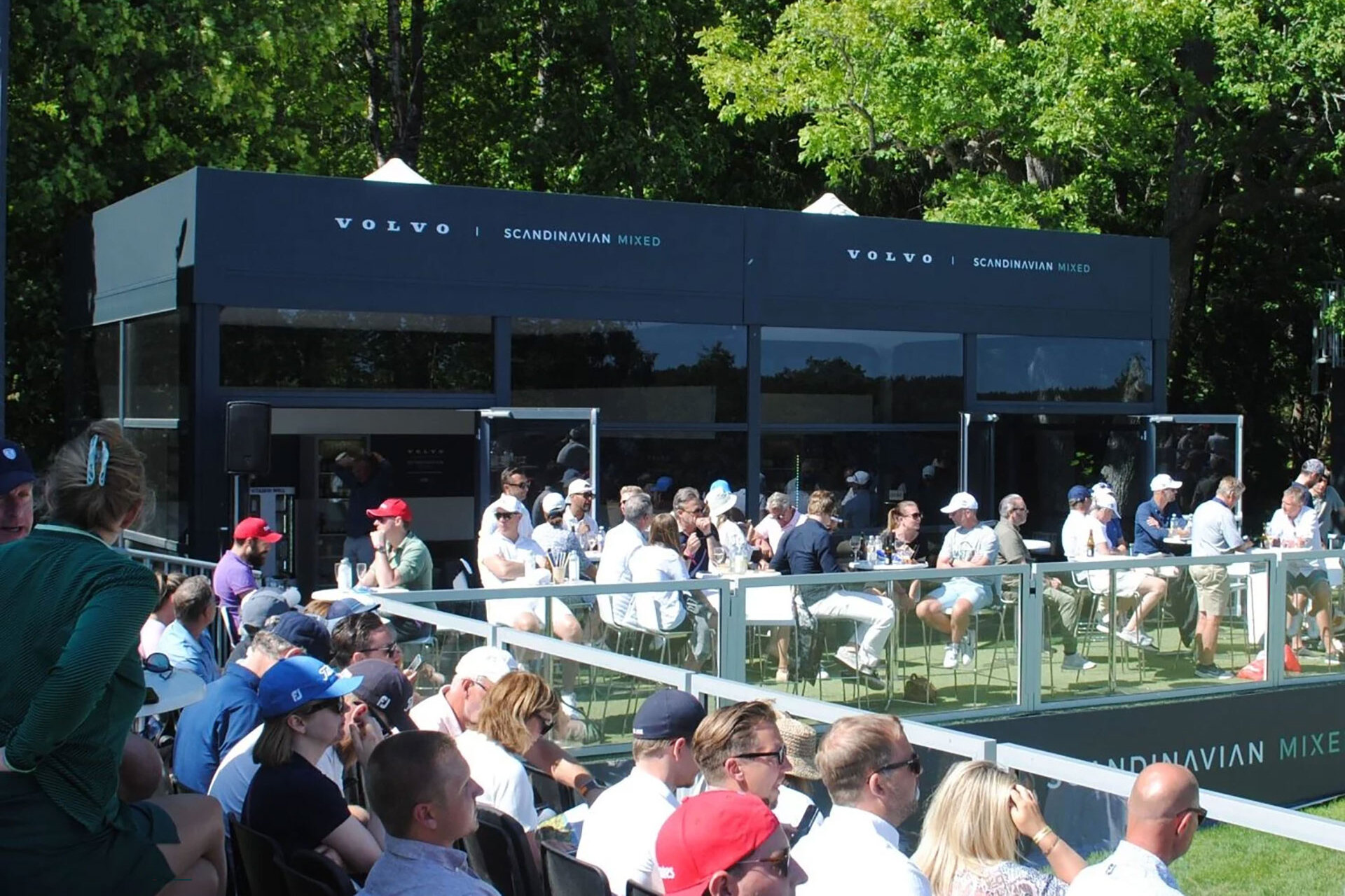 A front view of a pagoda tent