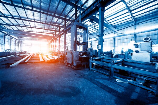 Interior view of a production hall