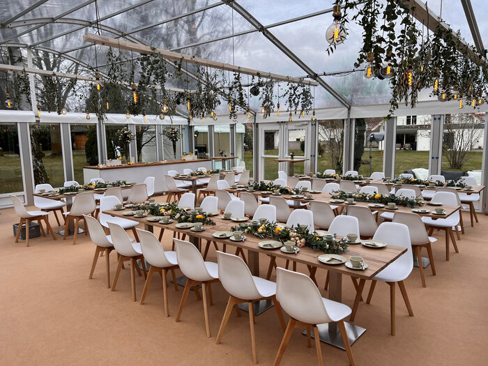 Clear party tent