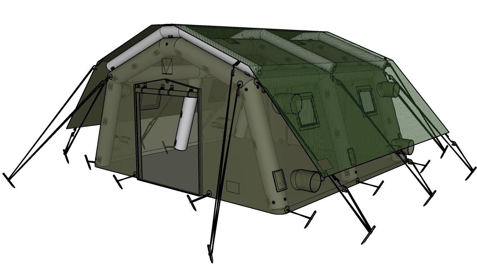 Rendering Aufblasbares Rettungszelt MZI 27