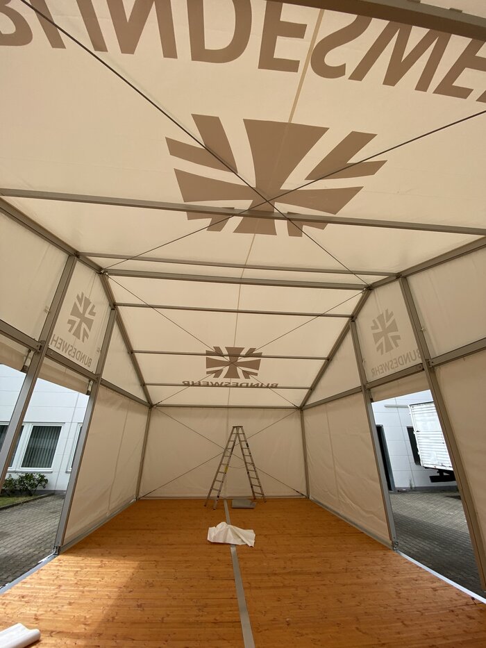 Interior view of a marquee