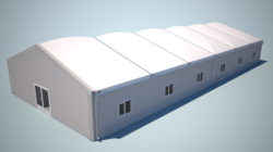 Rendering Schrägansicht Unterkunftslösung