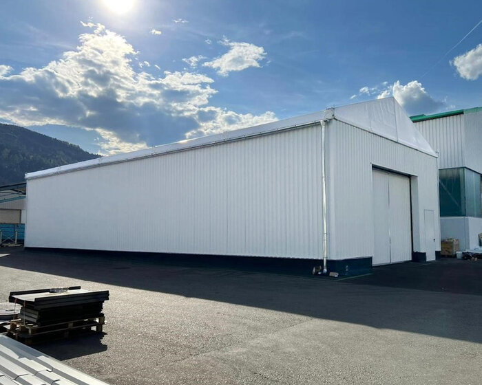 Side view of cargo hall