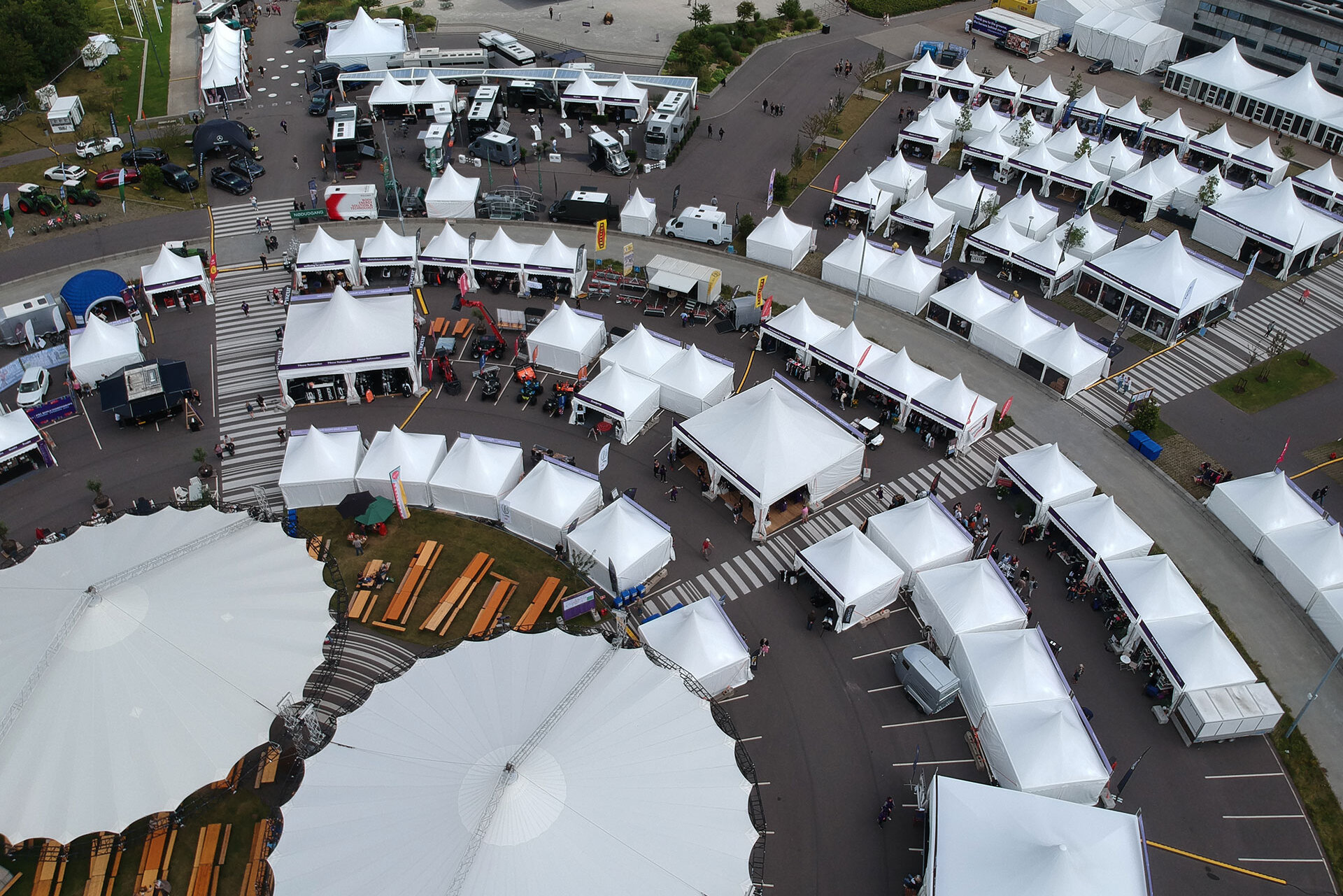Some pagoda tents arranged round