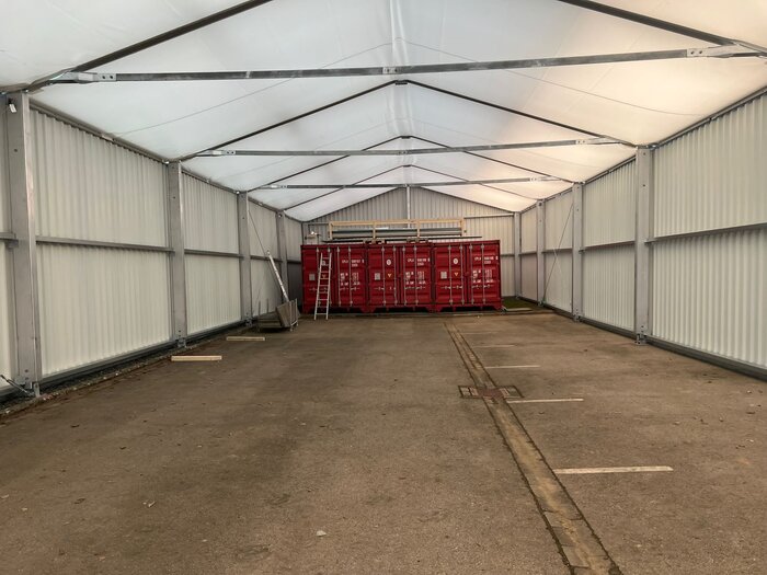 Interior view of an industrial hall