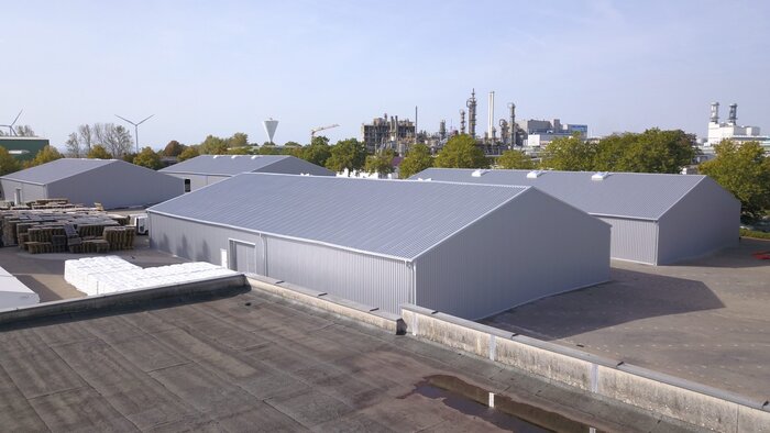 Leichtbauhalle Luftaufnahme