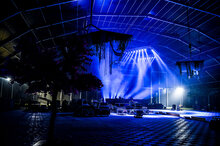 Polygon tent interior view event setup