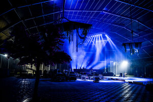 Polygon tent interior view event setup