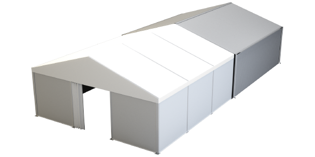 Modellbau einer Industriehalle für Rundumschutz ohne Dämmung 