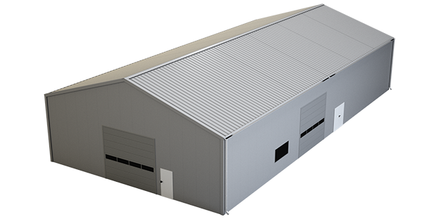 Modellbau einer vollständig wärmegedämmten Industriehalle