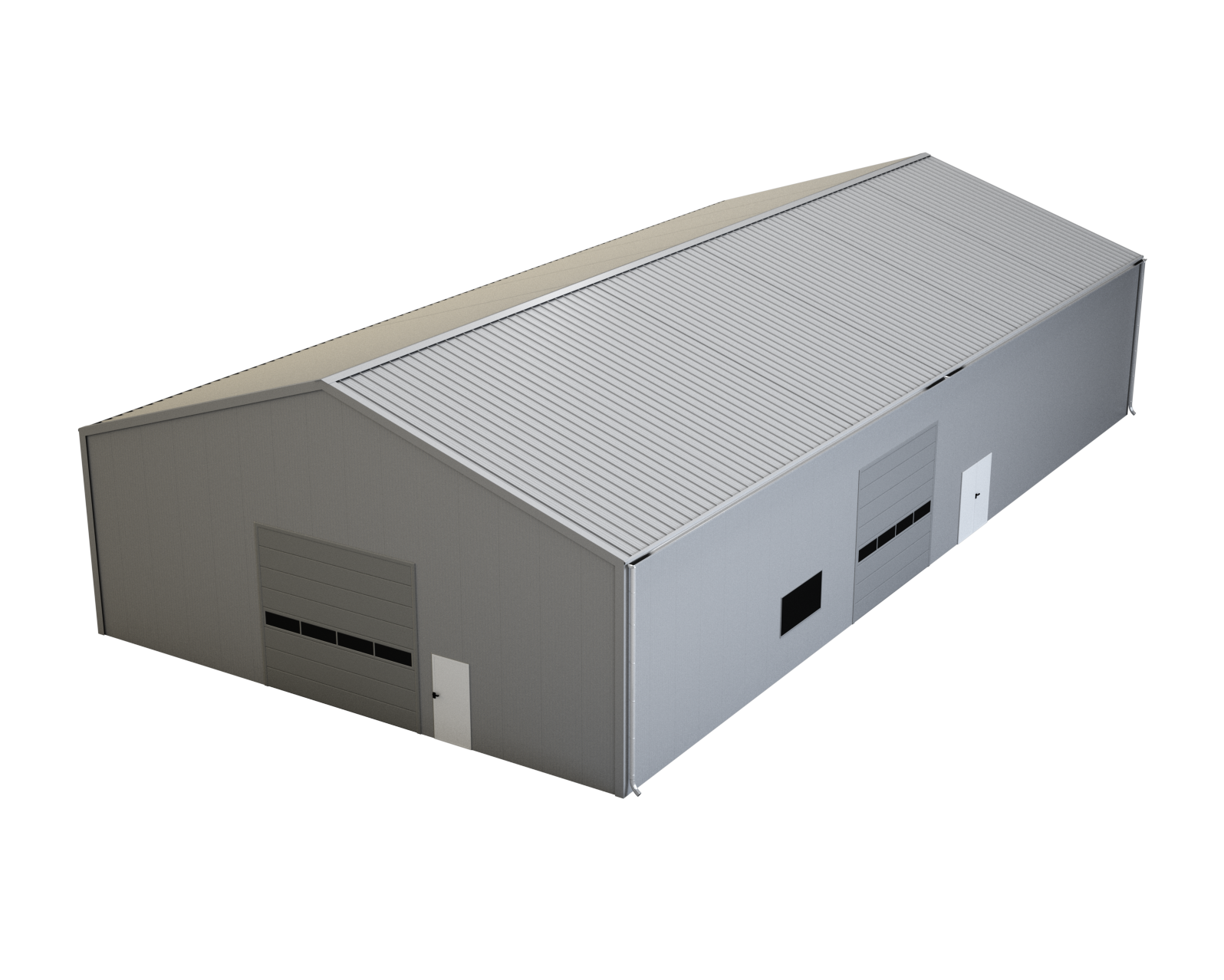 Modellbau einer isolierten Halle mit hoher Dämmung