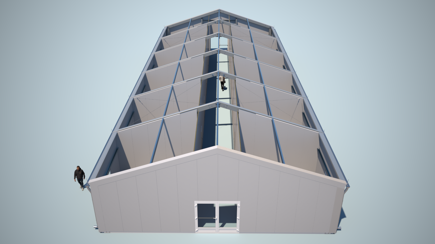 Rendering Draufsicht Unterkunftslösung ohne Dach